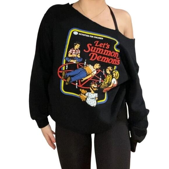 Lets Summon Demons Off the Shoulder Sweater - Picture 1 of 8